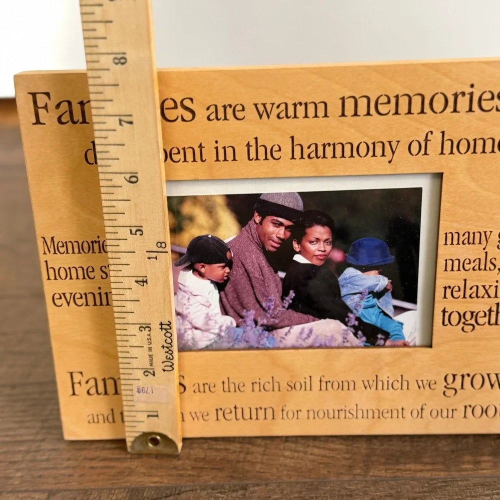 TRB Natural Wood 4x6 Picture Frame Inspirational Quote Family‎